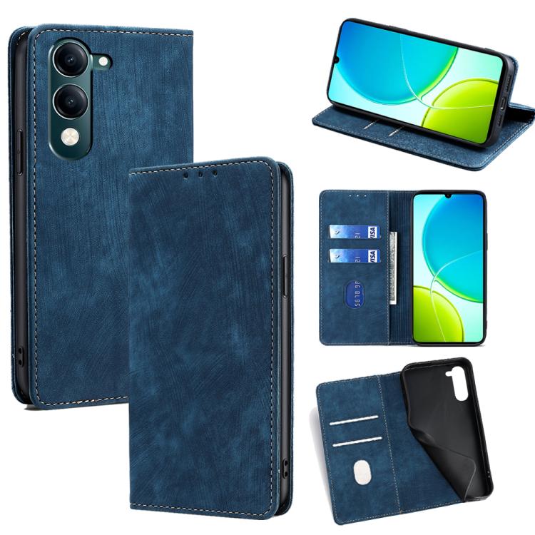 RFID Anti-theft Brush Magnetic Leather Phone Case, For vivo V50 Lite 5G, For vivo Y29s 5G / Y04 4G, For vivo Y29 4G Global, For vivo V50 5G
