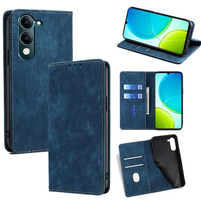 RFID Anti-theft Brush Magnetic Leather Phone Case, For vivo V50 Lite 5G, For vivo Y29s 5G / Y04 4G, For vivo Y29 4G Global, For vivo V50 5G