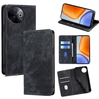 RFID Anti-theft Brush Magnetic Leather Phone Case, For vivo V60 Lite 5G Global, For vivo V60 5G Global, For vivo X200s 5G, For vivo Y39 5G Global
