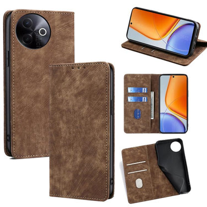 RFID Anti-theft Brush Magnetic Leather Phone Case, For vivo V60 Lite 5G Global, For vivo V60 5G Global, For vivo X200s 5G, For vivo Y39 5G Global