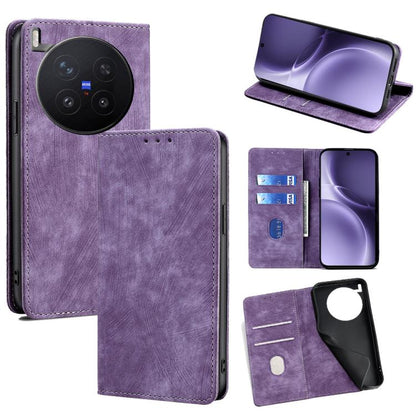 RFID Anti-theft Brush Magnetic Leather Phone Case, For vivo S50 5G, For vivo X300 Pro 5G, For vivo X300 5G, For vivo Y31 5G 2025