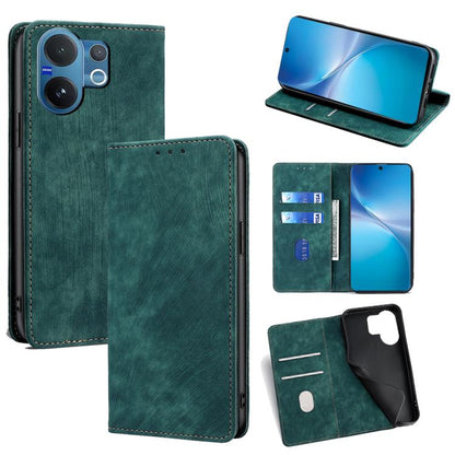 RFID Anti-theft Brush Magnetic Leather Phone Case, For vivo V60 Lite 5G Global, For vivo V60 5G Global, For vivo X200s 5G, For vivo Y39 5G Global