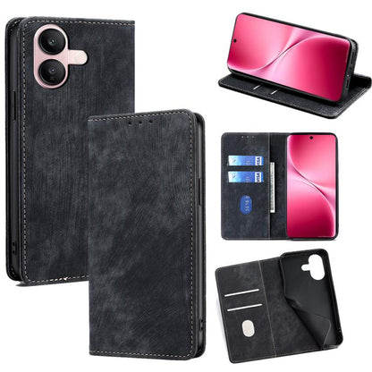 RFID Anti-theft Brush Magnetic Leather Phone Case, For vivo V60 Lite 5G Global, For vivo V60 5G Global, For vivo X200s 5G, For vivo Y39 5G Global