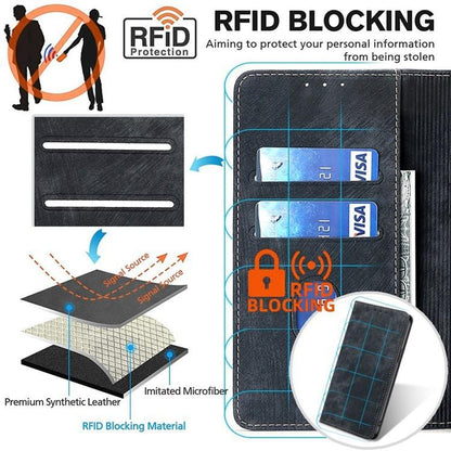 RFID Anti-theft Brush Magnetic Leather Phone Case, For vivo V60 Lite 5G Global, For vivo V60 5G Global, For vivo X200s 5G, For vivo Y39 5G Global