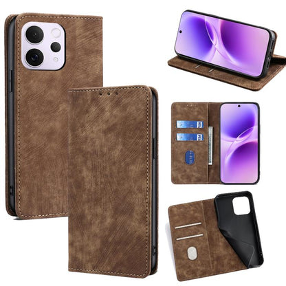 RFID Anti-theft Brush Magnetic Leather Phone Case, For vivo S50 5G, For vivo X300 Pro 5G, For vivo X300 5G, For vivo Y31 5G 2025