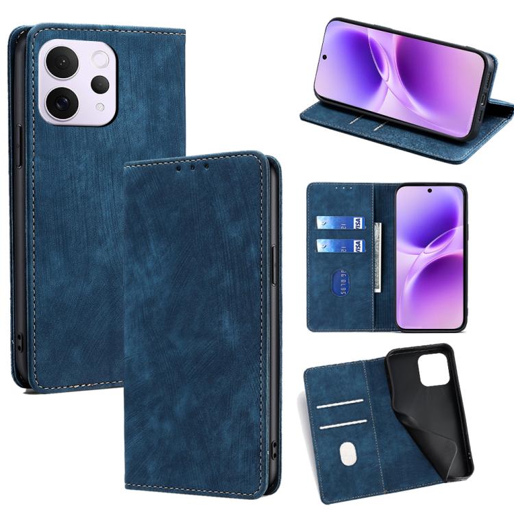RFID Anti-theft Brush Magnetic Leather Phone Case, For vivo S50 5G, For vivo X300 Pro 5G, For vivo X300 5G, For vivo Y31 5G 2025