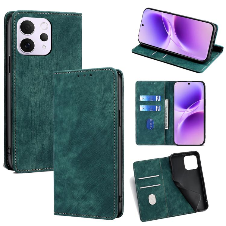 RFID Anti-theft Brush Magnetic Leather Phone Case, For vivo S50 5G, For vivo X300 Pro 5G, For vivo X300 5G, For vivo Y31 5G 2025