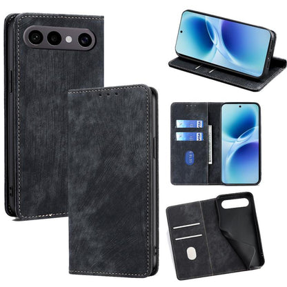 RFID Anti-theft Brush Magnetic Leather Phone Case, For vivo V70 FE 5G, For vivo Y05 4G, For vivo Y500i 5G, For vivo S50 Pro mini 5G
