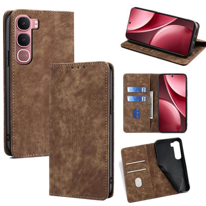 RFID Anti-theft Brush Magnetic Leather Phone Case, For vivo S50 5G, For vivo X300 Pro 5G, For vivo X300 5G, For vivo Y31 5G 2025