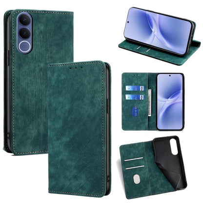 RFID Anti-theft Brush Magnetic Leather Phone Case, For vivo V70 FE 5G, For vivo Y05 4G, For vivo Y500i 5G, For vivo S50 Pro mini 5G