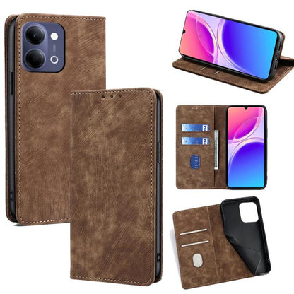 RFID Anti-theft Brush Magnetic Leather Phone Case, For vivo V70 FE 5G, For vivo Y05 4G, For vivo Y500i 5G, For vivo S50 Pro mini 5G