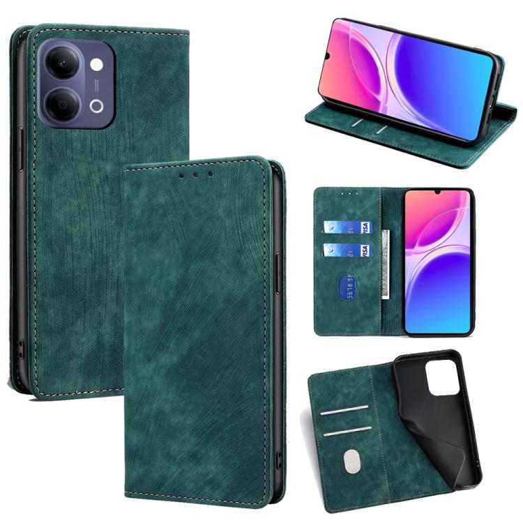 RFID Anti-theft Brush Magnetic Leather Phone Case, For vivo V70 FE 5G, For vivo Y05 4G, For vivo Y500i 5G, For vivo S50 Pro mini 5G