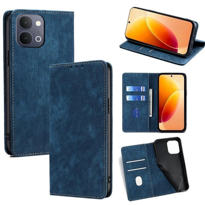 RFID Anti-theft Brush Magnetic Leather Phone Case, For vivo V70 FE 5G, For vivo Y05 4G, For vivo Y500i 5G, For vivo S50 Pro mini 5G