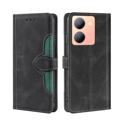 Skin Feel Magnetic Buckle Leather Phone Case, For vivo Y78 5G