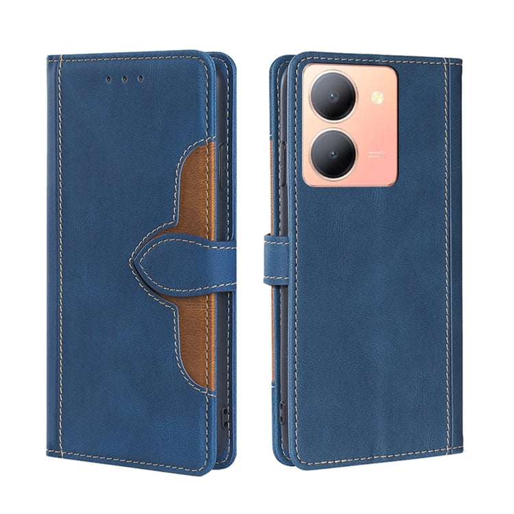 Skin Feel Magnetic Buckle Leather Phone Case, For vivo Y78 5G
