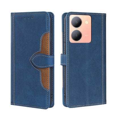 Skin Feel Magnetic Buckle Leather Phone Case, For vivo Y78 5G