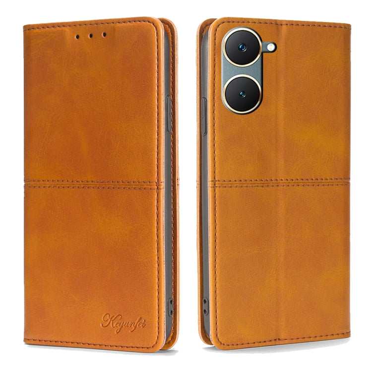 Cow Texture Magnetic Leather Phone Case, For vivo iQOO Z9 Turbo, For vivo Y03 4G, For vivo Y100 5G IDN, For vivo Y35+ 5G