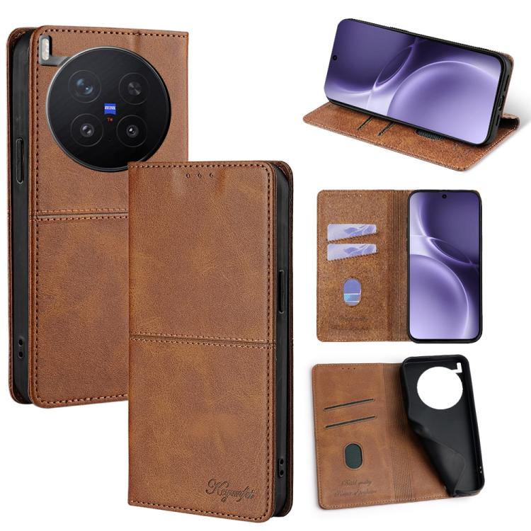 Cow Texture Magnetic Leather Phone Case, For vivo V70 FE 5G, For vivo Y05 4G, For vivo Y500i 5G, For vivo X300 Pro 5G