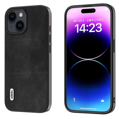 ABEEL Cowhide Texture PU Phone Case, For iPhone 15 Pro Max, For iPhone 15 Plus, For iPhone 15, For iPhone 15 Pro