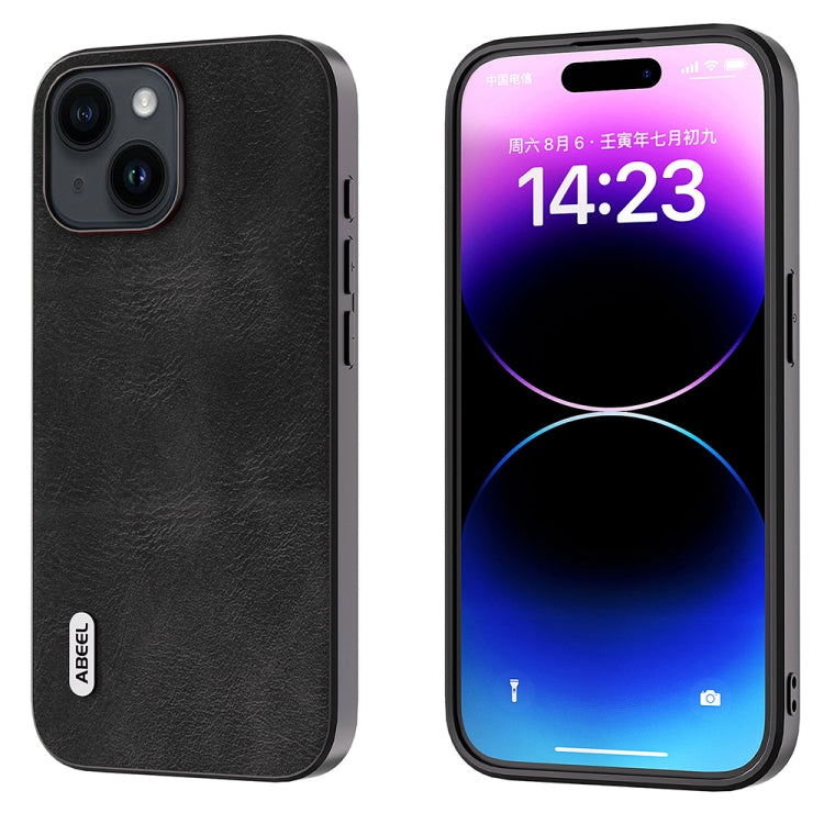 ABEEL Cowhide Texture PU Phone Case, For iPhone 15 Pro Max, For iPhone 15 Plus, For iPhone 15, For iPhone 15 Pro
