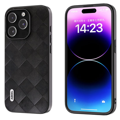 ABEEL Weave Plaid PU Phone Case, For iPhone 15 Pro Max, For iPhone 15 Pro, For iPhone 15 Plus, For iPhone 15
