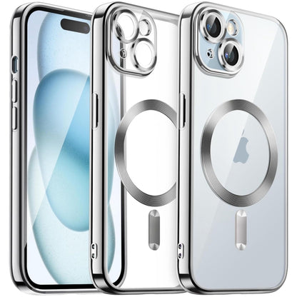 Transparent Electroplated Magsafe Magnetic TPU Phone Case, For iPhone 15 Pro, For iPhone 15, For iPhone 15 Plus, For iPhone 14 Plus Apple Accessories engtra4384 iPhone 15 Pro - APEXEL INDIA - Mobile Lens - Mobile Camera Lens - Cellphone Accessories - Phone Lens - Smartphone Lens