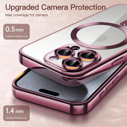 Transparent Electroplated Magsafe Magnetic TPU Phone Case, For iPhone 15 Pro, For iPhone 15, For iPhone 15 Plus, For iPhone 14 Plus Apple Accessories engtra4384 iPhone 15 Pro - APEXEL INDIA - Mobile Lens - Mobile Camera Lens - Cellphone Accessories - Phone Lens - Smartphone Lens