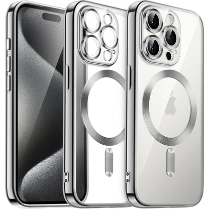 Transparent Electroplated Magsafe Magnetic TPU Phone Case, For iPhone 15 Pro, For iPhone 15, For iPhone 15 Plus, For iPhone 14 Plus Apple Accessories engtra4384 iPhone 15 Pro - APEXEL INDIA - Mobile Lens - Mobile Camera Lens - Cellphone Accessories - Phone Lens - Smartphone Lens