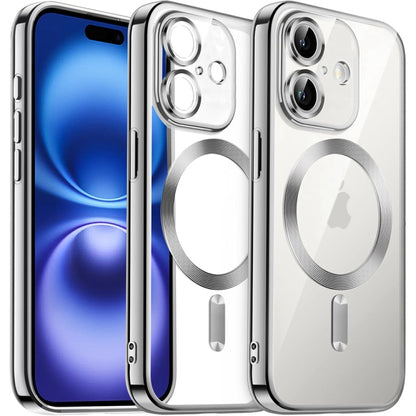 Transparent Electroplated Magsafe Magnetic TPU Phone Case, For iPhone 16 Pro Max, For iPhone 16 Pro, For iPhone 16, For iPhone 15 Pro Max Apple Accessories engtra4367 iPhone 16 Pro Max - APEXEL INDIA - Mobile Lens - Mobile Camera Lens - Cellphone Accessories - Phone Lens - Smartphone Lens
