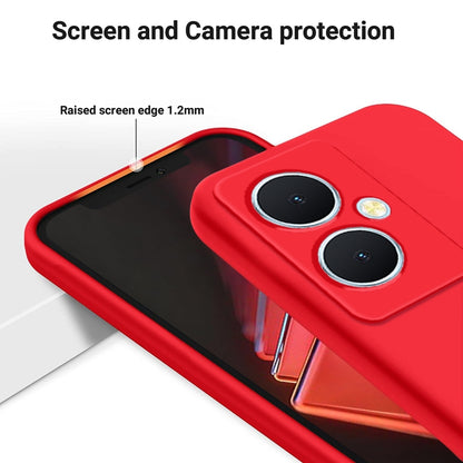 Solid Color Liquid Silicone Dropproof Full Coverage Phone Case, For vivo Y77t 5G