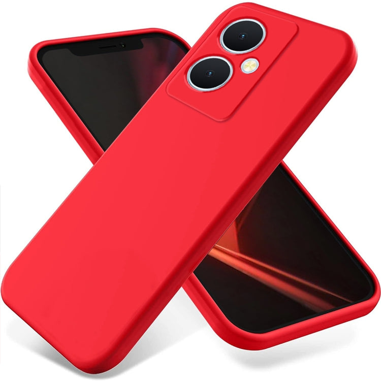 Solid Color Liquid Silicone Dropproof Full Coverage Phone Case, For vivo Y77t 5G