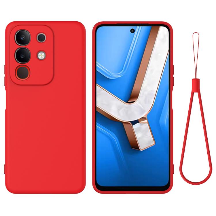 Solid Color Liquid Silicone Dropproof Full Coverage Phone Case, For vivo Y29 4G / T4x 5G, For vivo Y04 4G / Y29s 5G / Y19e India, For vivo V50, For vivo Y29 5G, For vivo Y19s, For vivo X200
