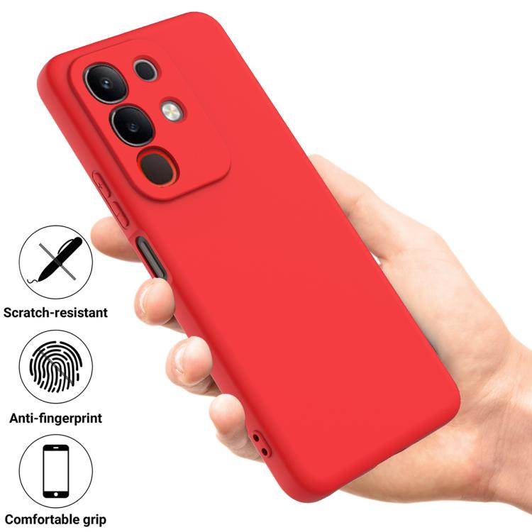 Solid Color Liquid Silicone Dropproof Full Coverage Phone Case, For vivo Y29 4G / T4x 5G, For vivo Y04 4G / Y29s 5G / Y19e India, For vivo V50, For vivo Y29 5G, For vivo Y19s, For vivo X200