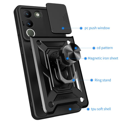 Sliding Camera Cover Design TPU+PC Phone Case, For vivo V29e Southeast Asian / Y200 5G, For vivo iQOO Z7 Pro 5G Global, For vivo V29e 5G Global