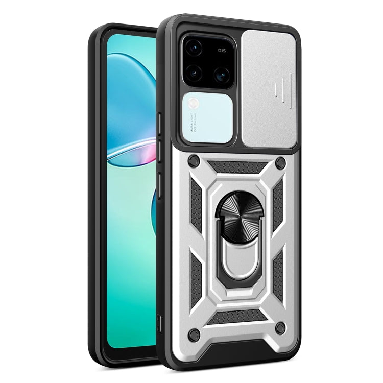 Sliding Camera Cover Design TPU+PC Phone Case, For vivo V30 Lite 5G India / Y100 IDN, For vivo Y200e 5G Global, For vivo V30 / V30 Pro