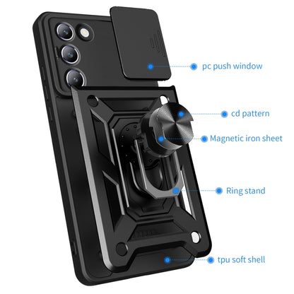 Sliding Camera Cover Design TPU+PC Phone Case, For vivo V30 Lite 5G India / Y100 IDN, For vivo Y200e 5G Global, For vivo V30 / V30 Pro