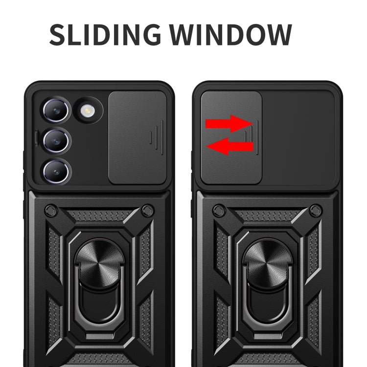 Sliding Camera Cover Design TPU+PC Phone Case, For vivo V30 Lite 5G India / Y100 IDN, For vivo Y200e 5G Global, For vivo V30 / V30 Pro