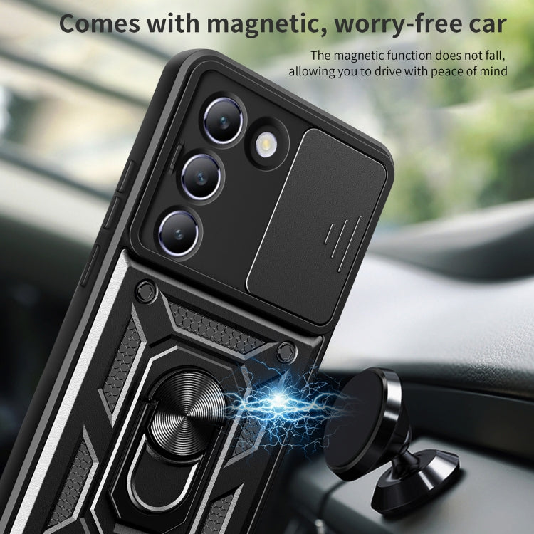 Sliding Camera Cover Design TPU+PC Phone Case, For vivo V30 Lite 5G India / Y100 IDN, For vivo Y200e 5G Global, For vivo V30 / V30 Pro