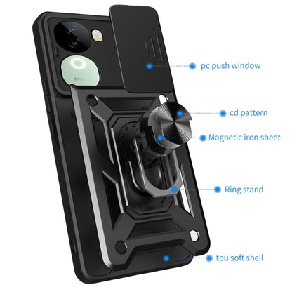 Sliding Camera Cover Design TPU+PC Phone Case, For vivo iQOO Z9s 5G Global, For vivo V40 / V40 Pro / S19 Pro, For vivo Y28 4G