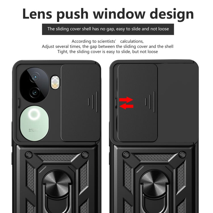 Sliding Camera Cover Design TPU+PC Phone Case, For vivo iQOO Z9s 5G Global, For vivo V40 / V40 Pro / S19 Pro, For vivo Y28 4G