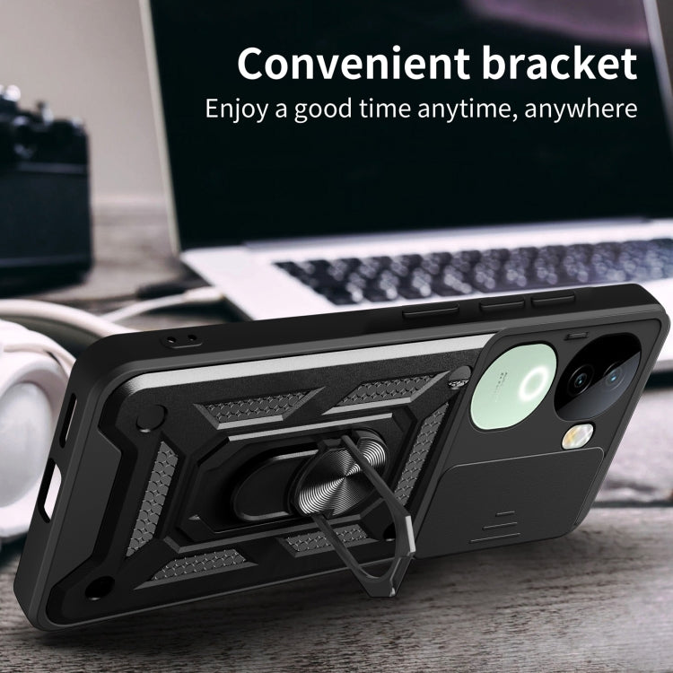 Sliding Camera Cover Design TPU+PC Phone Case, For vivo iQOO Z9s 5G Global, For vivo V40 / V40 Pro / S19 Pro, For vivo Y28 4G