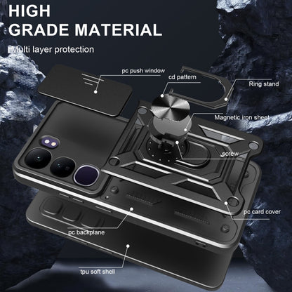 Sliding Camera Cover Design TPU+PC Phone Case, For vivo V40 Lite 5G IDN, For vivo Y300 Pro Global, For vivo iQOO Z9s Pro 5G India
