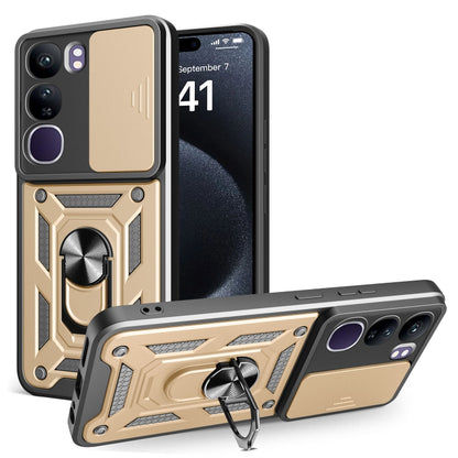 Sliding Camera Cover Design TPU+PC Phone Case, For vivo V40 Lite 5G IDN, For vivo Y300 Pro Global, For vivo iQOO Z9s Pro 5G India
