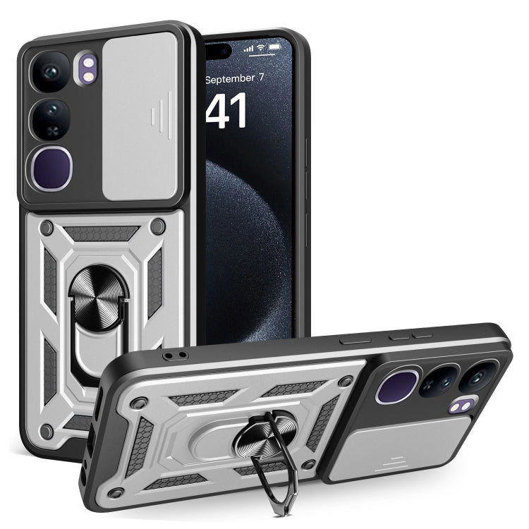 Sliding Camera Cover Design TPU+PC Phone Case, For vivo V40 Lite 5G IDN, For vivo Y300 Pro Global, For vivo iQOO Z9s Pro 5G India