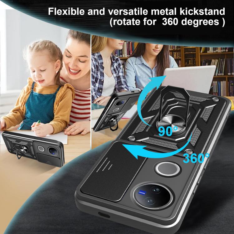 Sliding Camera Cover Design TPU+PC Phone Case, For vivo V50 5G, For vivo iQOO 13 5G, For vivo Y19s