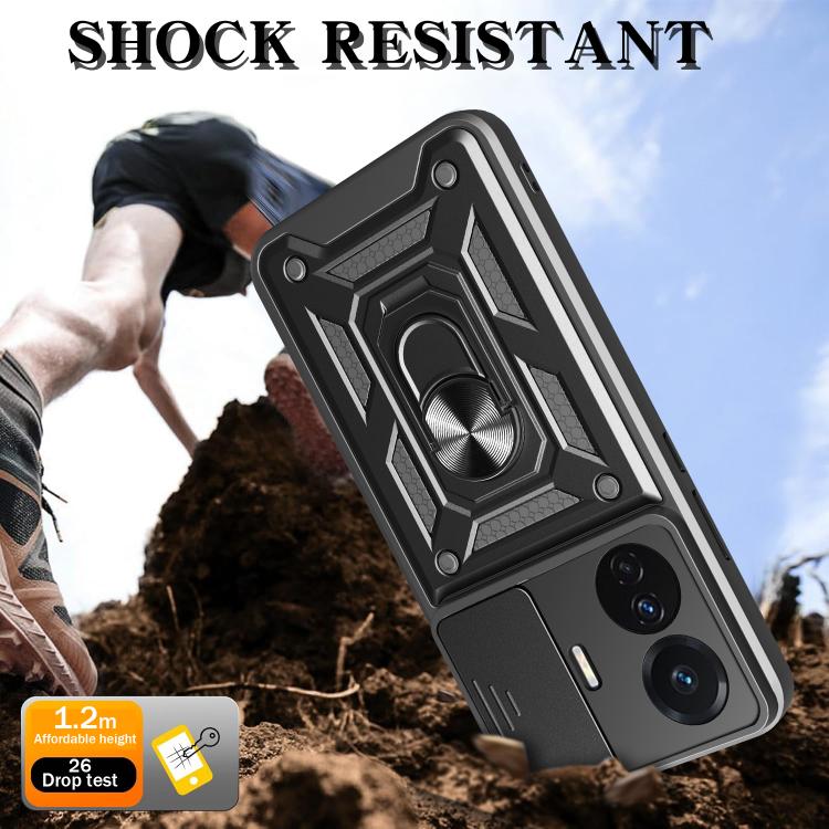 Sliding Camera Cover Design TPU+PC Phone Case, For vivo T1 Pro, For vivo Y15s