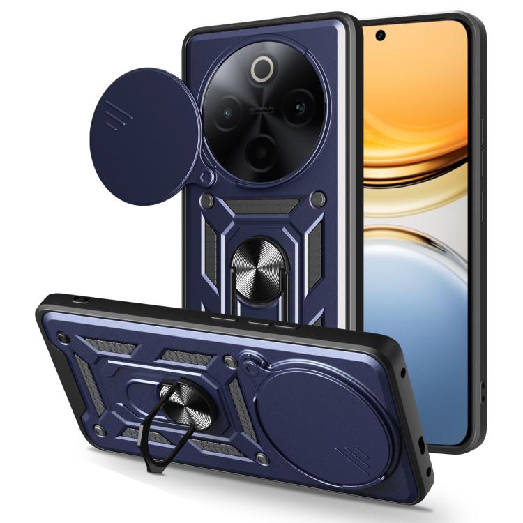 Sliding Camera Cover Design TPU+PC Phone Case, For vivo V40 Lite 5G IDN, For vivo Y300 Pro Global, For vivo iQOO Z9s Pro 5G India