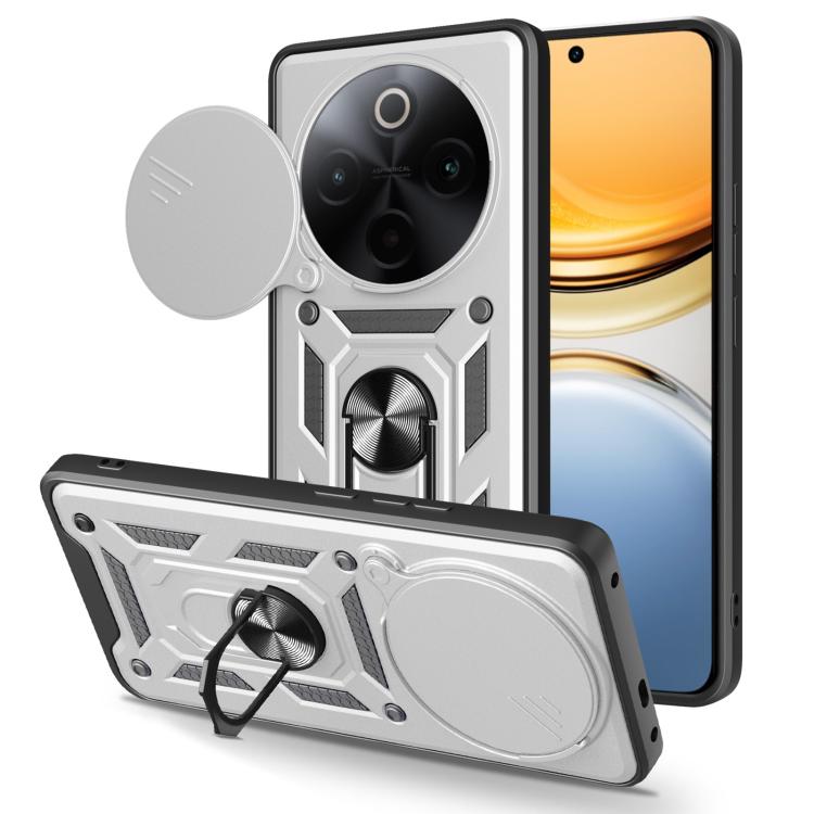 Sliding Camera Cover Design TPU+PC Phone Case, For vivo V40 Lite 5G IDN, For vivo Y300 Pro Global, For vivo iQOO Z9s Pro 5G India