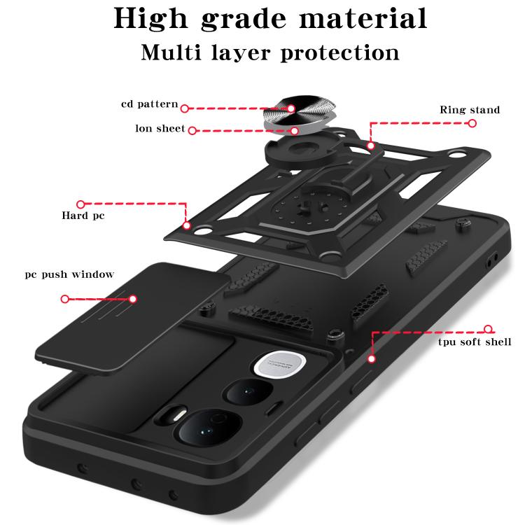 Sliding Camera Cover Design TPU+PC Phone Case, For vivo Y400 Pro 5G India, For vivo Y29s 5G / Y04 4G, For vivo Y29 4G