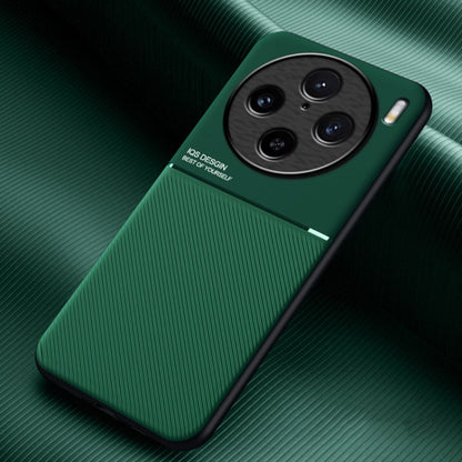 Classic Tilt Strip Grain Magnetic PC Hybrid TPU Phone Case, For vivo S18 Pro, For vivo S18, For vivo X100 Pro, For vivo X100, For vivo iQOO 12, For vivo V29e